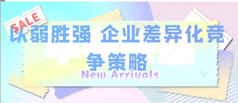 关苏哲：以弱胜强 企业差异化竞争策略