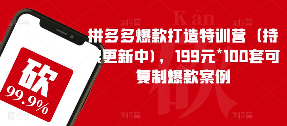 【6964期】拼多多爆款打造特训营（持续更新中)，199元*100套可复制爆款案例