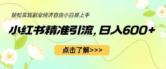 【7155期】小红书精准引流，小白日入600+，轻松实现副业经济自由（教程+1153G资源）