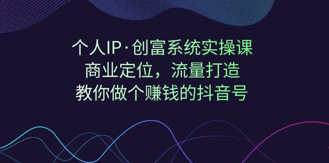 【8233期】个人IP·创富系统实操课：商业定位，流量打造，教你做个赚钱的抖音号  