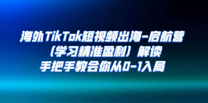 【8243期】海外TikTok短视频出海-启航营（学习精准盈利）解读，手把手教会你从0-1入局