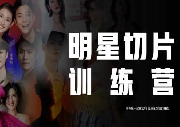 【8791】王子·明星切片线上训练营（2023），和明星一起拿红利，让明星为我们赚钱