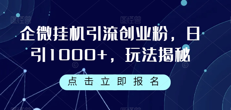 【9249】云企挂机，引流创业粉，日引1000+，玩法揭秘