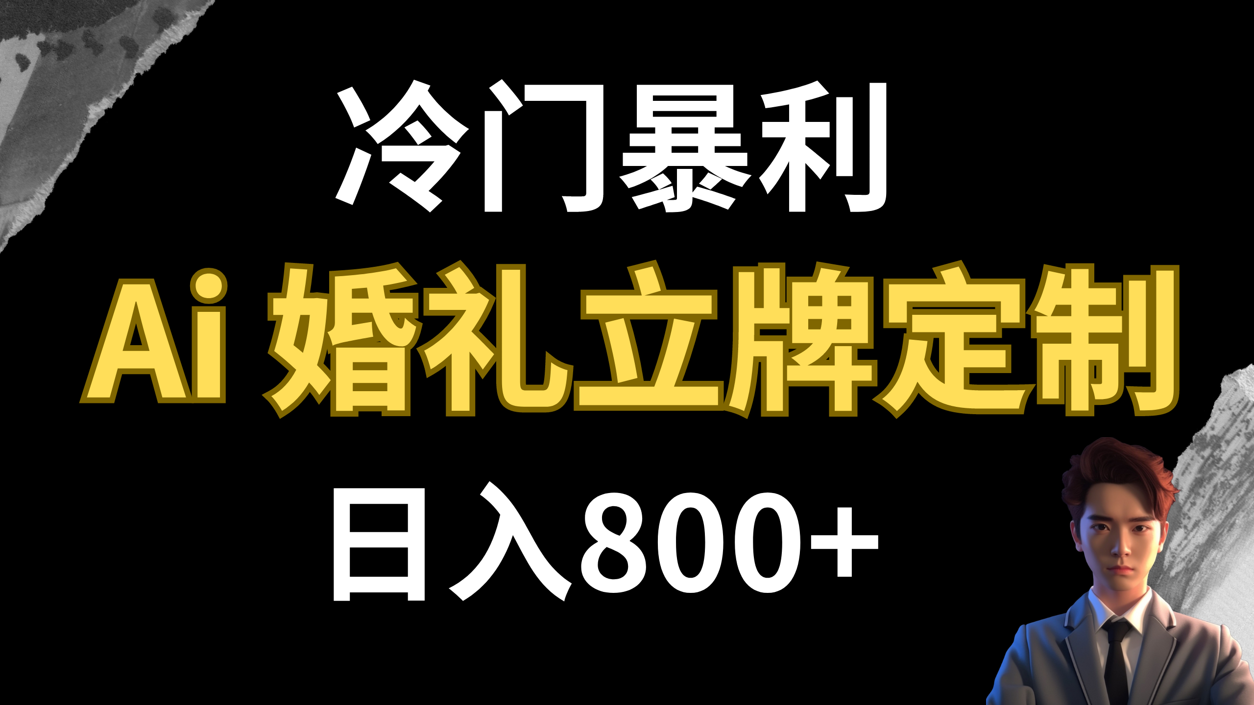 【9274】冷门暴利项目 AI婚礼立牌定制 日入800+