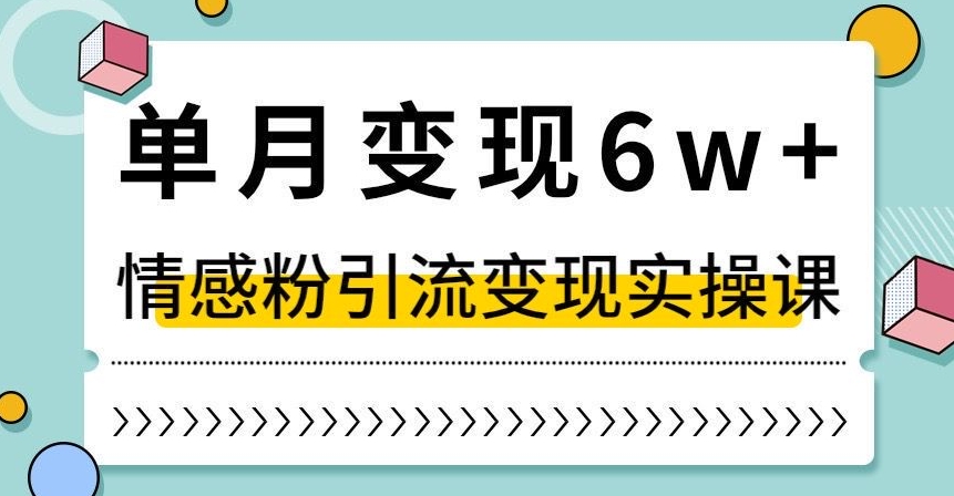 【9856】单月变现6W+，抖音情感粉引流变现实操课，小白可做，轻松上手，独家赛道【揭秘】