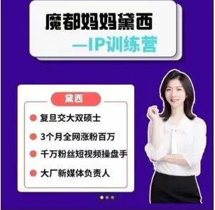 【10381】魔都妈妈黛西-人IP打造训练营课程