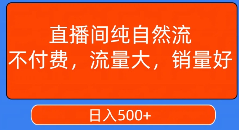 【10865】视频号直播间纯自然流，不付费，白嫖自然流，自然流量大，销售高，月入15000+【揭秘】
