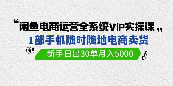 【11673】闲鱼电商运营全系统VIP实战课，1部手机随时随地卖货，新手日出30单月入5000