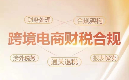 【11990】跨境老板财税合规特训营，规避财税风险、提升企业利润
