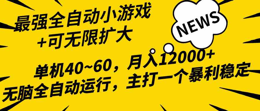 【12221】2024最新全网独家小游戏全自动，单机40~60,稳定躺赚，小白都能月入过万