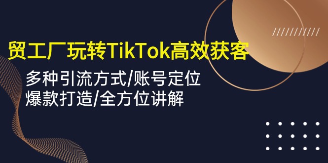 【12361】外贸工厂玩转TikTok高效获客，多种引流方式/账号定位/爆款打造/全方位讲解