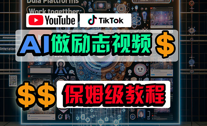 【12578】利用AI制作励志视频，在YouTube和TikTok赚钱，小白可做（附工具）