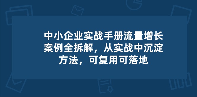【12957】中小 企业 实操手册-流量增长案例拆解，从实操中沉淀方法，可复用可落地