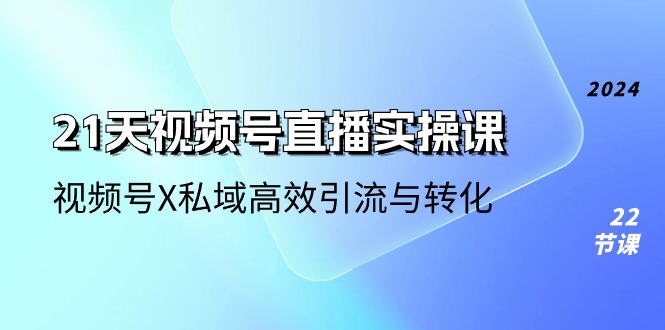 【13023】21天-视频号直播实操课，视频号X私域高效引流与转化（22节课）