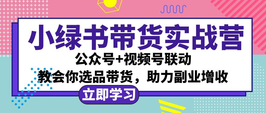【14797】小绿书AI带货实战营：公众号+视频号联动，教会你选品带货，助力副业增收