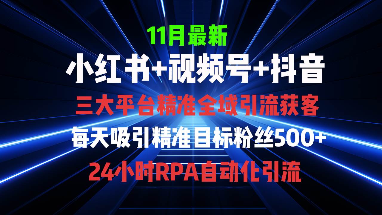 【15249】全域多平台引流私域打法，小红书，视频号，抖音全自动获客，截流自