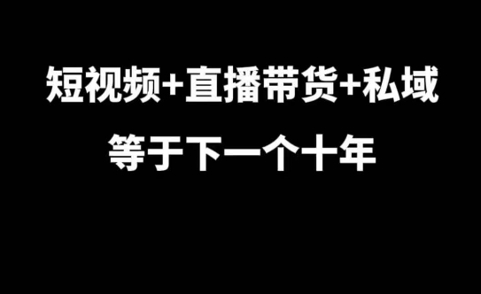 【15784】短视频+直播带货+私域等于下一个十年，大佬7年实战经验总结