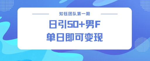 【16556】男粉引流新方法不违规，当日即可变现