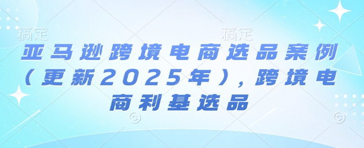 【16930】阿甘亚马逊跨境电商选品案例(更新2025年3月)，跨境电商利基选品