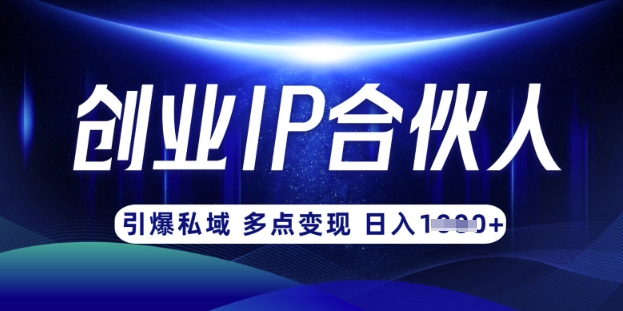 【17086】云帆·创业ip合伙人打造3.0，从0到1教你做网创，实现月入过W