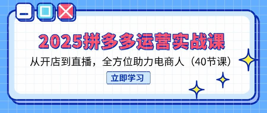 【17288】仙道老师2025拼多多运营实战课，从开店到直播，全方位助力电商人（40节课）