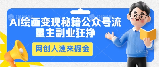 【17312】AI绘画变现秘籍：公众号流量主副业狂挣，网创人速来掘金