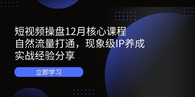 【17515】海参参哥短视频操盘12月核心课程：自然流量打通，现象级IP养成，实战经验分享