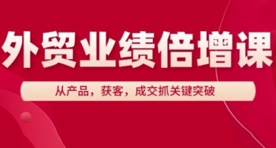 【17647】大章讲外贸业绩倍增课，从产品，获客，成交抓关键突破