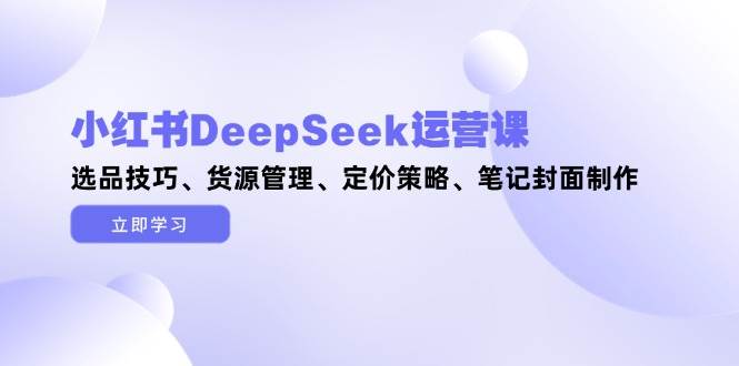【17847】小红书DeepSeek运营课，选品技巧、货源管理、定价策略、笔记封面制作