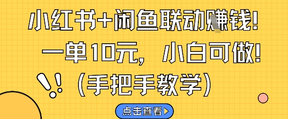 【18005】小红书+闲鱼联动挣钱，一单10元，小白可做