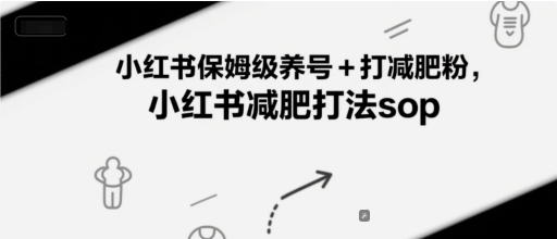 【18314】小红书保姆级养号+打减肥粉，小红书减肥打法sop