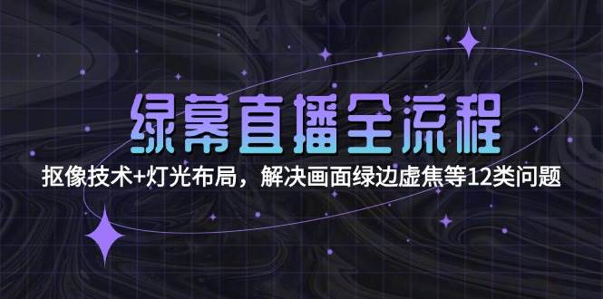 【18318】天诺老吴绿幕直播全流程：抠像技术+灯光布局，解决画面绿边虚焦等12类问题