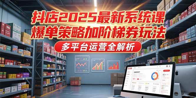 【18453】无招电商抖店2025最新系统课，爆单策略加阶梯券玩法，多平台运营全解析