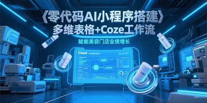 【18461】零代码AI小程序搭建，多维表格+Coze工作流，赋能美容门店业绩增长