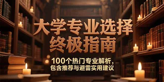 【18493】灏泽异谈付费文：大学专业选择终极指南,100个热门专业解析,包含推荐与避雷实用建议
