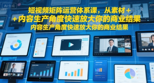 【18853】张光辉短视频矩阵运营体系课，从素材+内容生产角度快速放大你的商业结果