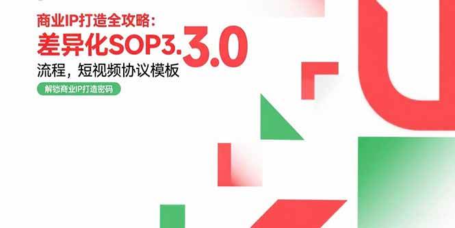 【18907】巨象王宇商业IP打造全攻略：差异化SOP3.0流程，短视频协议模板，婚恋项目实战案例