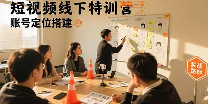 【19163】扁豆文化短视频线下特训营：账号定位搭建口播号拍摄剪辑直播间流量入口变现实战