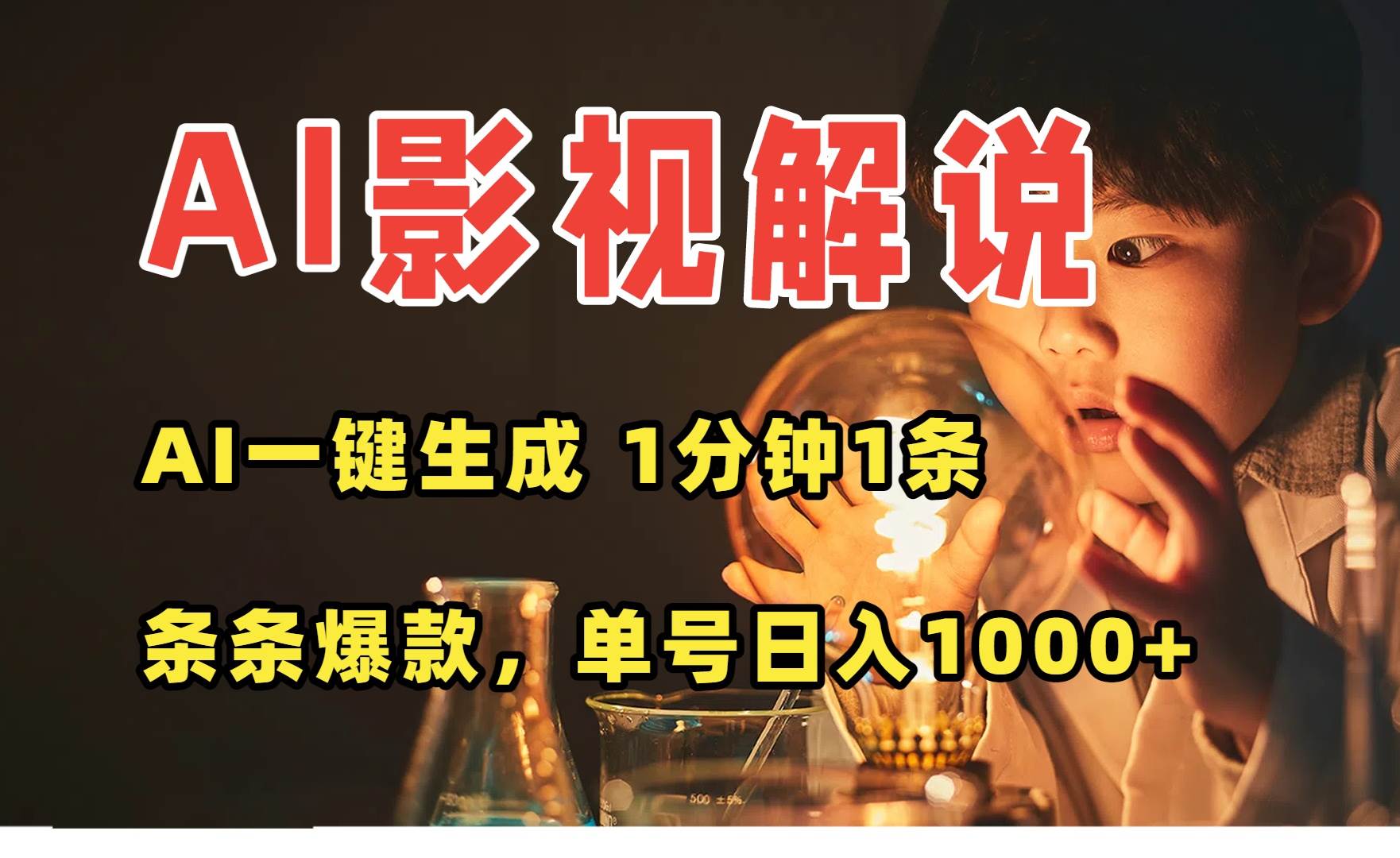 【19220】AI一键生成影视解说视频，无需剪辑1分钟1条，条条爆款，多平台变现