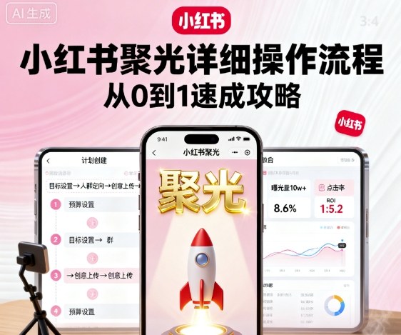 【19795】小红书聚光详细操作流程，小红书聚光从0到1速成攻略