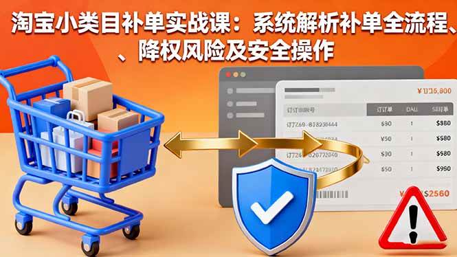 【19921】淘宝小类目补单实战课：系统解析补单全流程、降权风险及安全操作