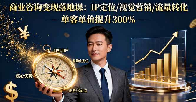 【19944】商业咨询变现落地课：IP定位视觉营销流量转化，单客单价提升300%