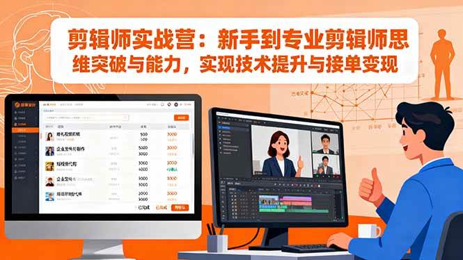 【20059】黑米剪辑师实战营：新手到专业剪辑师思维突破与能力，实现技术提升与接单变现