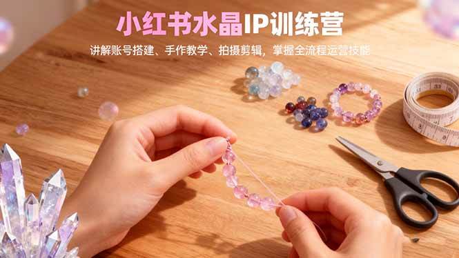 【20260】LIli小红书水晶IP训练营，讲解账号搭建、手作教学、拍摄剪辑，全流程运营技能