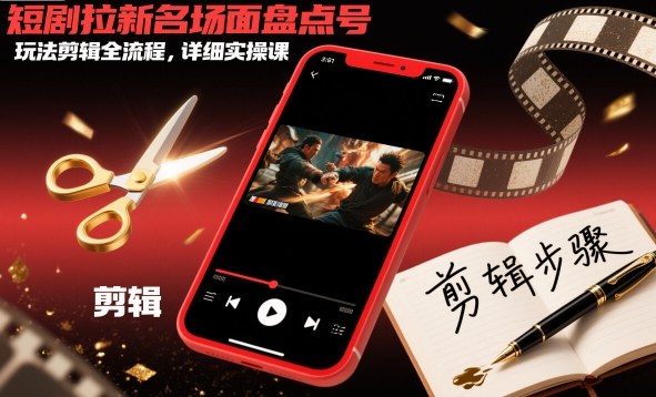 【20310】短剧拉新名场面盘点号玩法剪辑全流程，详细实操课