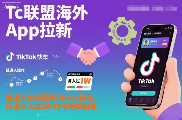 【20458】Tc联盟海外App拉新：普通人如何搭乘TikTok快车，打造月入过1W的可持续副业