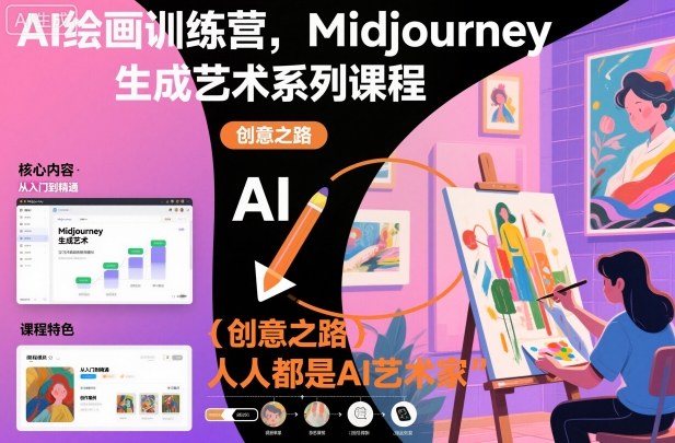 【20463】发射井AI绘画训练营，Midjourney生成艺术系列课程，人人都是AI艺术家