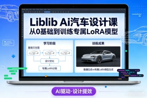【20877】Liblib Ai汽车设计课，从0基础文生图，到教你训练专属设计和风格LoRA模型