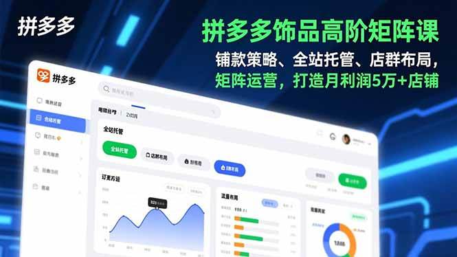 【20882】叮当会拼多多饰品高阶矩阵课，铺款策略、全站托管、店群布局，矩阵运营，打造月利润5万+店铺