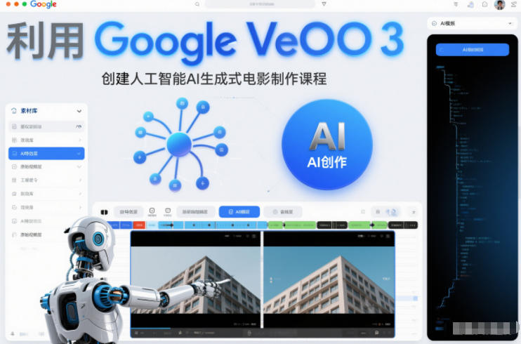 【21047】利用Google Veo 3创建人工智能AI生成式电影制作课程，使用人工智能的力量创建令人惊叹的视频